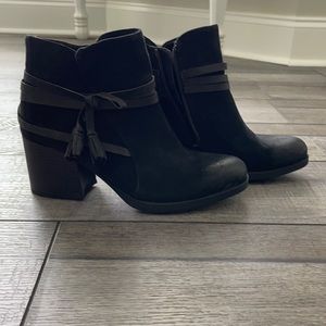 B.O.C black distressed leather bootie